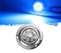 Su Altı Lambası 6 Ledli Yuvarlak 12-30V Mavi