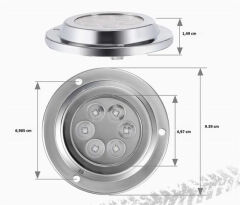 Su Altı Lambası 6 Ledli Yuvarlak 12-30V Mavi