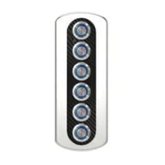 6'lı Krom Switch Panel Sigortalı 52x182 mm