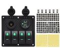 Bfy Switch Panel 4'lü Usb +Çakmaklık Yeşil
