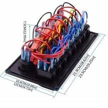 Bfy Switch Panel 6'lı Voltmetre +Çakmaklık+ Usb Mavi