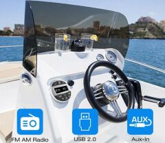 Yuvarlak USB Girişli Bluetoothlu Marine Teyp