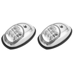 Krom Led İskele + Sancak Feneri Plastik Beyaz Takım 12V