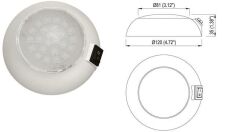 Krom Düğmeli Tavan Lambası 6 Ledli 12V Gün Işığı 10 cm