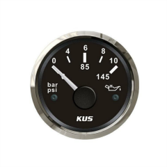 Kus Yağ Göstergesi Siyah 0-10 Bar 12-24V 52 mm