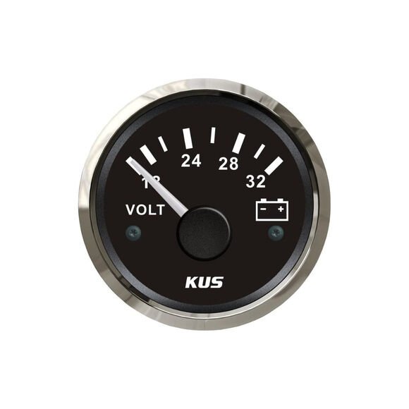 Kus Voltmetre Göstergesi Siyah 24V 52 mm