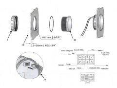 Kus 4'lü Temiz Su + Pis Su + Gri Su + 12V Voltmetre Göstergesi Beyaz 111mm